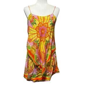 FARM Rio Tropical Print Scarf Drape Slip Dress/Tunic/Swim Coverup Size XS